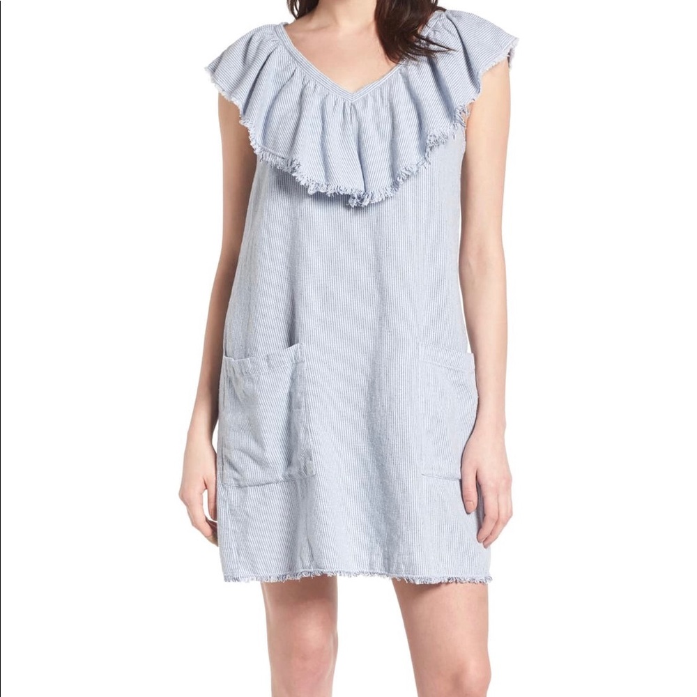 Velvet by Graham & Spencer Ruffle Trim Shift Dress